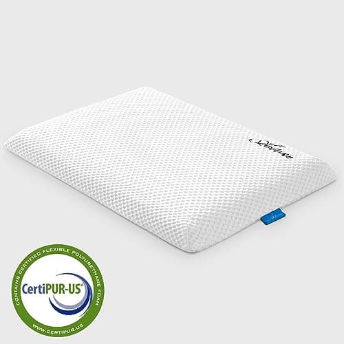 AOTOZE Thin Pillow for Adults | Flat Memory Foam Pillow for Stomach Sleeper,Side Sleeper | Low Profile，Slim，Thin，Flat | Oeko-TEX & CertiPUR-US Double Certification 60x40x6 cm — view 2