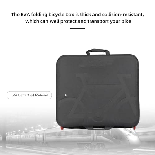 Ejoyous Folding Bike Travel Case, EVA Hard Shell, Lightweight Storage Box, Easy Packing, Ideal for Folding bicycl and Travel (E2521) — view 2
