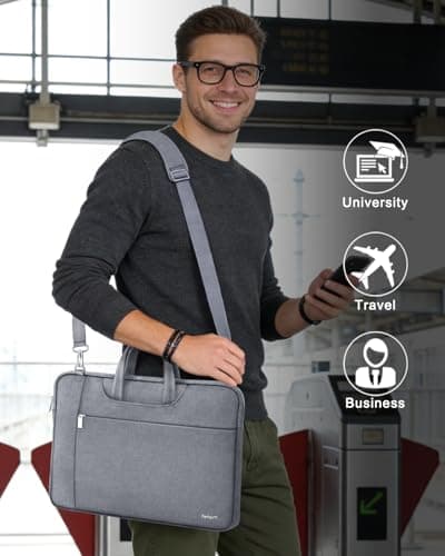 Ferkurn Laptop Bag Case for Women Men Messenger Briefcase, 17 17.3 inch — view 4