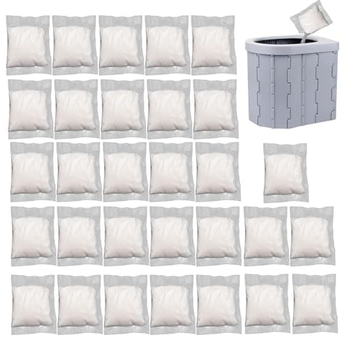 Portable Toilet Gel 30pcs Super Absorbent Powder Travel Commode Accessories