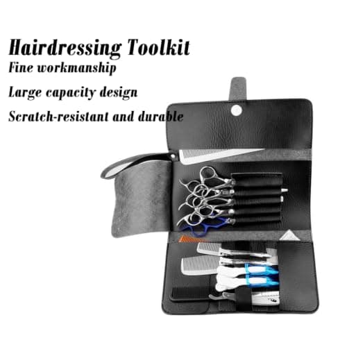 Adoorniequea Leather Hair Cutting Tool Bag,Makeup Artist Waist Scissor Kit — view 3