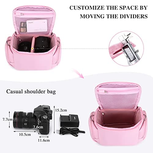 BAIGIO Camera Bag for DSLR SLR, Camera Case Waterproof (Pink) — view 5