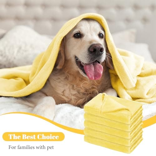 10 Pack Nursery Cot Blankets, 100 x 150 cm Yellow Soft Flannel Nap Blankets — view 5