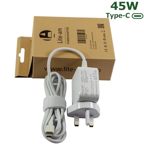 Lite-am 45W USB-C Fast Charger PD 3.0 UK Plug Power Adapter with Type-C Cable White For Amazon Eero Pro-6 mesh WiFi Router, Fire HD 8 — view 5