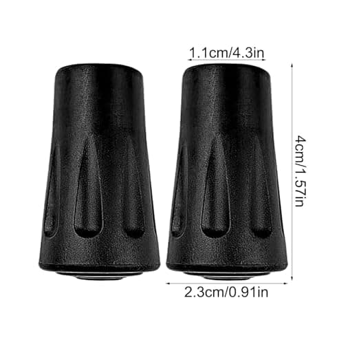 Trekking Pole Tips – Anti-Slip Walking Cane End Caps, 2X Pole Feet Protectors | Hiking Stick Rubber Tips for Stability Trail Use, Replacement Feet for Walking Poles Canes Outdoor Gear — view 5