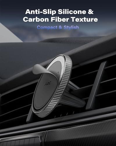 A2C Car Phone Holder for MagSafe 17*N54 Magnetic Ring Phone Holder for Air Vent [Super Stable & 1s Installation ] MagSafe Car Mount Covered with Non-slip Silicone Compatible with iPhone 12-17& Sumsung — view 6