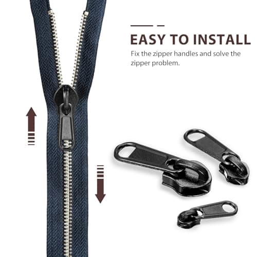 Veemoon 18pcs Zipper Sliders Replacement Zipper Pull for Coats Bags Suitcases Multifunctional Quick Release Repair Kit — view 3