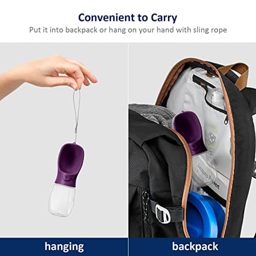 WePet Portable Dog Water Bottle, 350ml, Leak Proof Puppy Water Dispenser with Drinking Feeder for Pets Outdoor Walking, Hiking, Travel, Food Grade Plastic — view 6