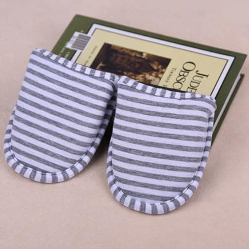 Foldable Indoor Slippers for Women, Soft Cotton Travel Slippers Anti-slip — view 4
