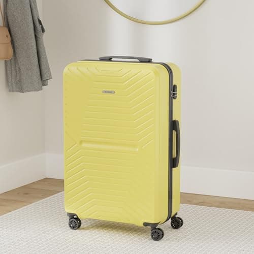 FLYMAX XL 32" Extra Large Suitcase 4 Wheel Lightweight Luggage Hard Shell Check in Hold Travel ABS 143 Litre Capacity Travel Case with 3 Digit Combination Lock + Telescopic Handle Yellow — view 2