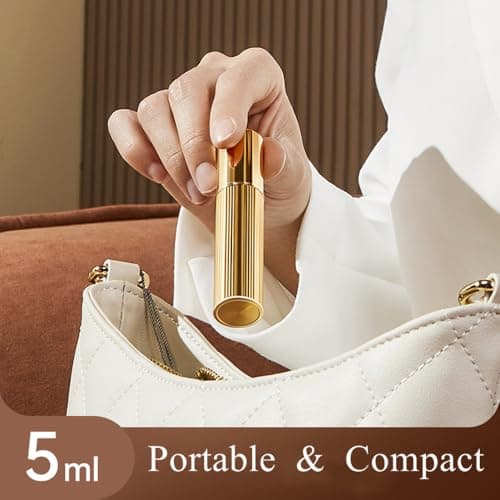 Aurdox Perfume Atomiser, Refillable & Portable Travel Perfume Bottle with Bottom Pump, Luxurious Small Atomiser Spray Bottle, Cologne Dispenser for Women and Men, Leaking Proof, 5 ml — view 4