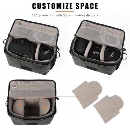Besnfoto Camera Bag Small DSLR Camera Shoulder Bag for Photographer Waterproof Messenger Bag Crossbody Case Compatible with Canon Sony Nikon — view 3