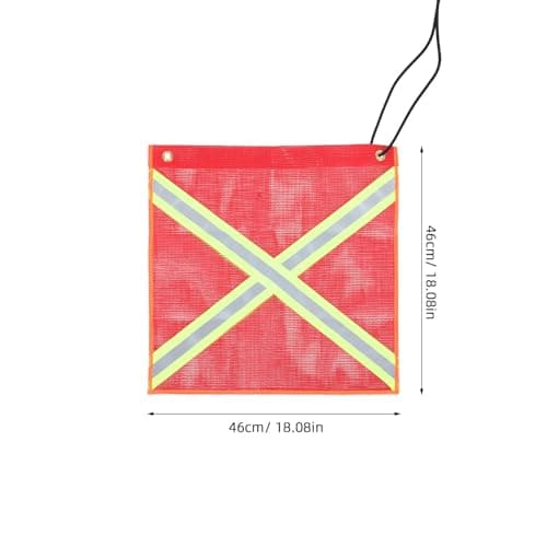 KJHBV Vehicle Safety Flag Kit and Safety Flag for Towing, 2pcs Red PVC Mesh, Weather-Resistant, for Construction and Daily Use — view 2