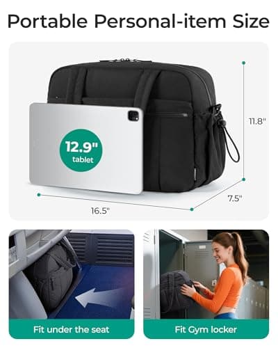 BAGSMART 24L Womens Gym Travel Bag, Weekend Overnight Cabin Bag, Wet Pocket — view 3