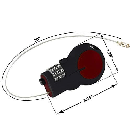 Lewis N. Clark LOC88RED TSA Approved Padlock & Bike Lock for Luggage + Travel, Set Your Combo w/30in Retractable Steel Cable, Red — view 6