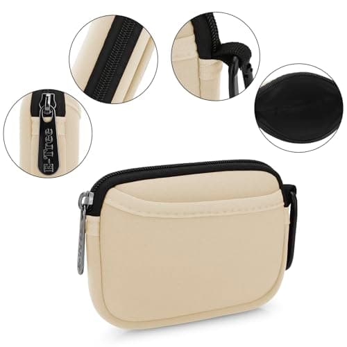 JINSI Mini Pouch Case Small Accessories Storage Organizer Tech Bag (Beige) — view 5