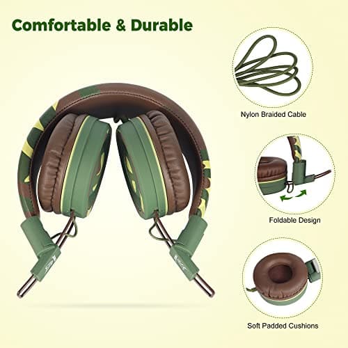 Yomuse C89 Kids Headphones Wired with Microphone for School Travel — view 3