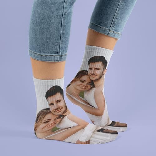 Hippowarehouse Personalised Socks Full Photo Sock Any Image 26.5cm 35cm 40cm custom Funny Gift brother sister — view 2