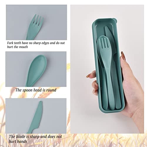 Travel Cutlery Set with Case, Reusable Plastic Cutlery Set — view 4