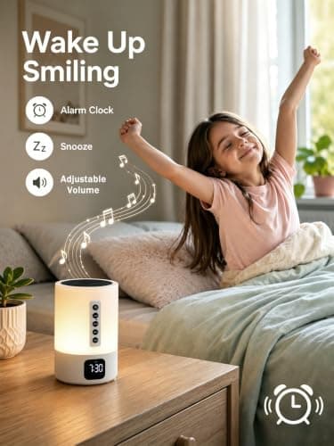 Night Light Portable Bluetooth Speaker with Alarm Clock Gifts for kids Teen — view 3