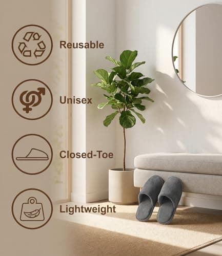 YOZAIUUI Hotel Slippers for Guests - 10 Pairs Disposable Pack — view 3