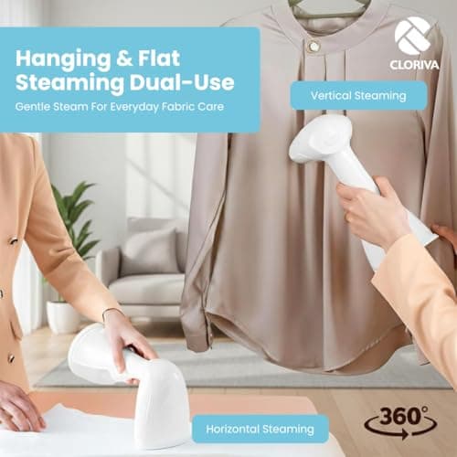 Clothes Steamer Handheld – Portable Travel Garment Steamer with 300ml Detachable Water Tank, Fast Heat-Up, Compact Wrinkle Remover for Clothes, Fabric & Curtains – Home, Office & Travel Use — view 2