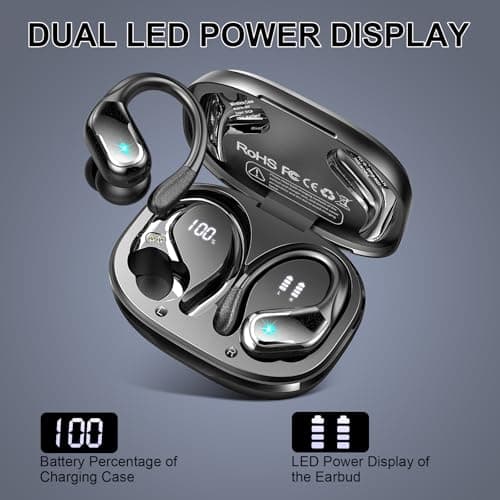Wireless Earbuds Sport, 75Hrs Bluetooth 5.4 Headphones Stereo Bass Ear Buds — view 6
