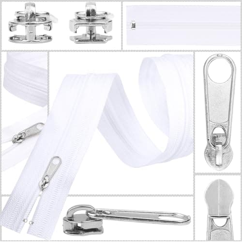 DOITEM 25Pcs Silver Zipper Repair Kit Zippers Replacement 3# Zipper Pull Rescue Kit for Clothing Jackets Purses Luggage Backpacks — view 4