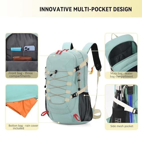 GAOJUNAN Hiking Rucksack Bag 40L Hiking Backpack With Rain Cover Outdoor Sport Travel Bag For Camping Climbing Outdoor Climbing Touring(Turquoise) — view 5