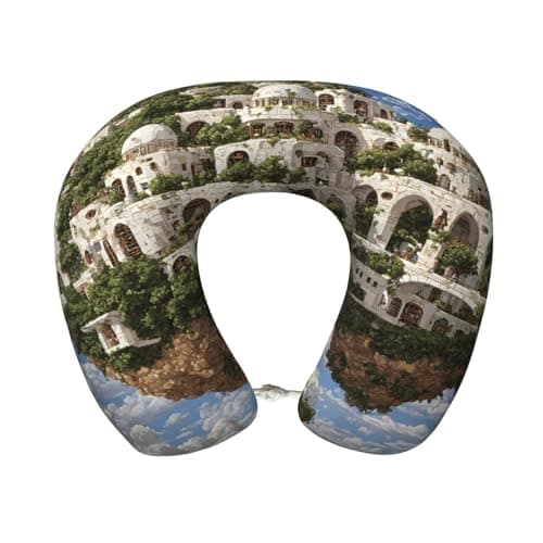 JZSTY Celestial City Memory Foam Travel Pillow Soft Comfortable Full Relaxing Supportive for Car Lunch Break Lumbar