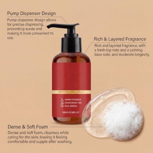 Body Wash, Santal Body Wash for Men, Smooth Skin, Attraction Confidence, Daily Hygiene Travel Him Home Male 100ml (1pcs) — view 5