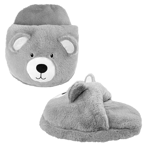 Crystals Hot Water Bottle, Foot Warmer with Cover, Soft Breathable Fabric, Winter Warmth for Men & Women, 2L Plush Heated Slippers, Feet Warmer for Cold Feet (Hot Teddy Bear Slippers)