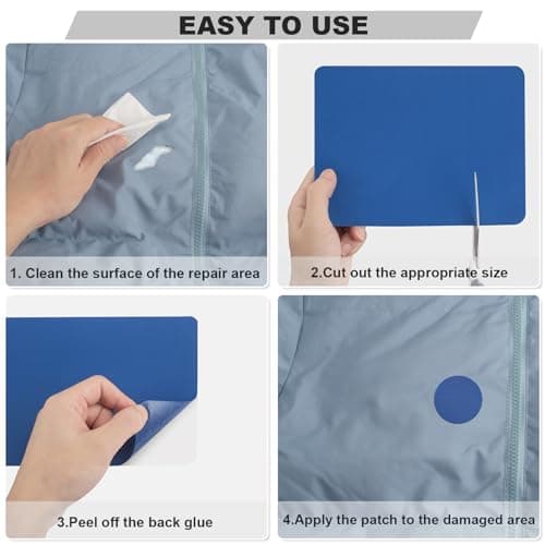 OAZ 10x160 cm Nylon Repair Patches Nylon Fabric Patch Self-Adhesive Tent Repair Patch Kit Waterproof Lightweight Nylon Repair Tape for Clothing Down Jacket Sleeping Bag Orange — view 6