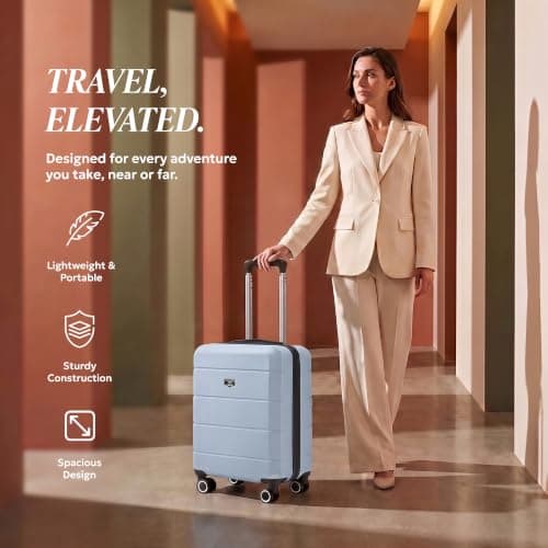 LUGG Jetset 15" Lightweight Cabin Suitcase - EasyJet Underseat Carry On Luggage, ABS Hard Shell, Scratch-Resistant Finish, Secure Lock, Smooth 360° Spinner Wheels (45x33x20cm) — view 2