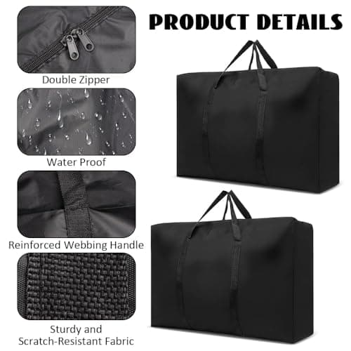 2 PCS Moving Bags, 100L Oxford Large Clothes Storage Bag for Moving House — view 3