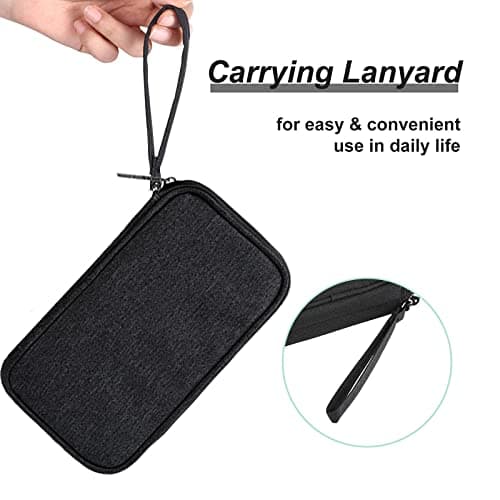 NEUSID Small Travel Cable Organiser Bag, Cable Pouch, Electronics Accessories Organizer Carry Bag, Cord and Gadget Storage Bags for Cables, Power Bank, USB Drive, Charger, Earphone, Hard Disk, Black — view 5