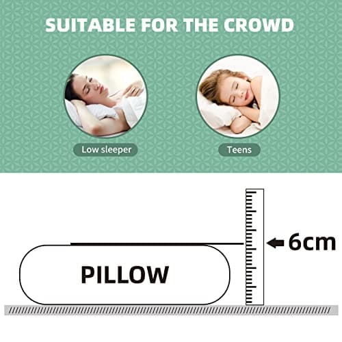NOFFA Thin Pillow for Adults, 6cm Slim Memory Foam Pillow Flat for Sleeping, Low Profile for Kids/Stomach Sleeper, Standard with Washable Cover — view 2