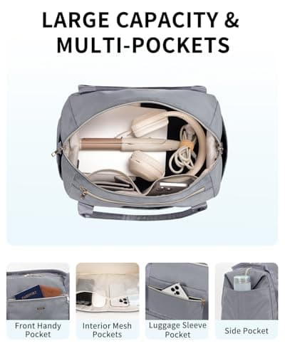 WANDF 45x36x20 Cabin Bag for EasyJet Airlines Underseat Carry on Hand Luggage with Shoe Compartment, Wet Pocket & TSA Approved Quart Size Bag, Travel Duffel Holdall for Women and Men (Grey) — view 6