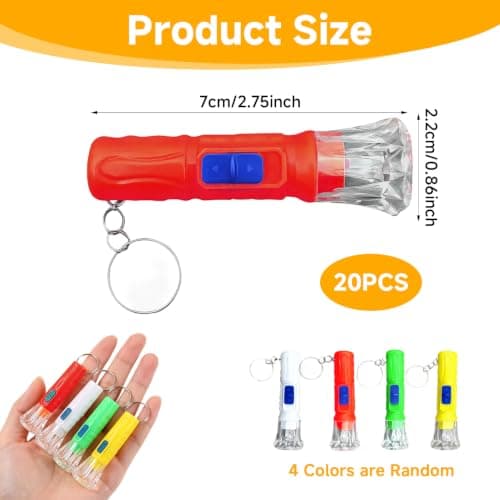Mini Torches Keyring, 20 Pcs Torch LED Small Flashlight Pocket Keychain — view 2