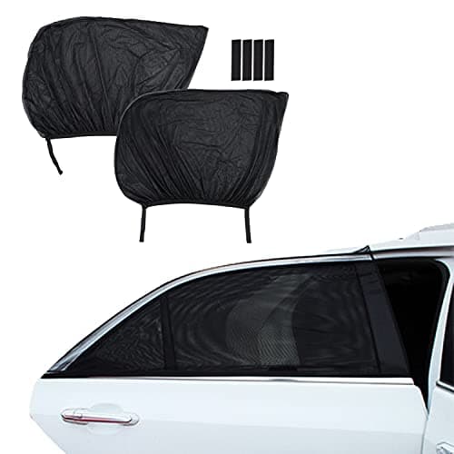 Car Side Window Sun Shade Car Sun Shade Blocking UV Protection Sun Cover Universal Rear Window Sun Shield Screen Car Mosquito Net For Baby Car SUV Road Trip Driving Tour Travel 2Packs