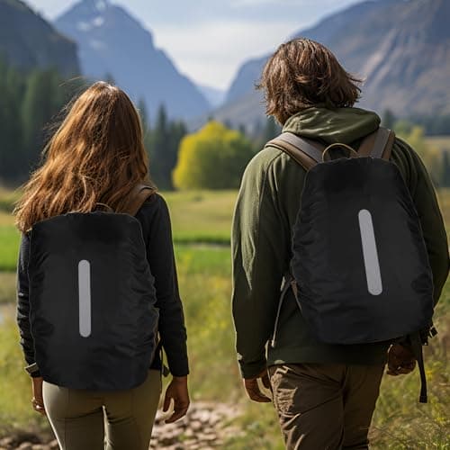 WSHuayee Waterproof Backpack Rain Cover with Reflective Strip, 35L-40L Dustproof & Abrasion-Resistant Bag Cover, Rucksack Raincover for Outdoor, Hiking, Camping, Traveling, Cycling (Black,30L-40L) — view 6