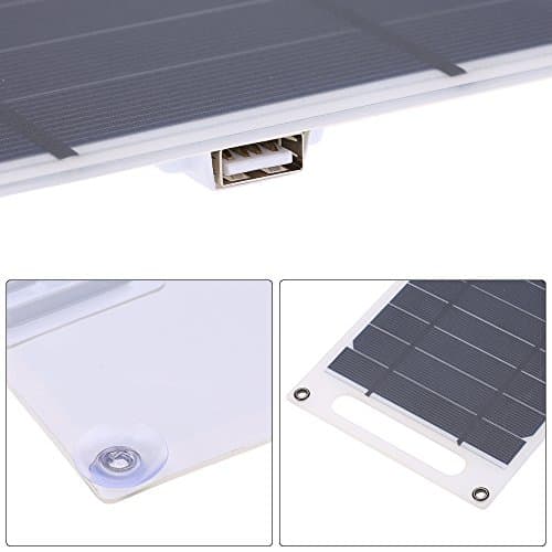 Lixada Solar Panel USB 7.8W Portable Ultra Thin Monocrystalline Silicon Solar Panel Charger USB Port for Cell Phone Outdoor Camping Climbing Hiking — view 5