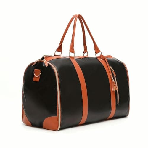 ZBDZSW Large Faux Leather Duffle Bag Set Detachable Tote Waterproof Stylish Includes Shoe Pouch Women's Travel Business Trips