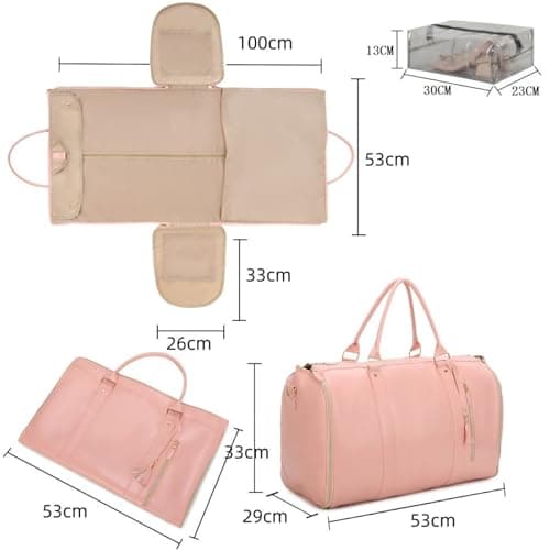Foldable Travel Bag 2.0, Convertible Garment Duffel Bag, Wrinkle-Free Suit Bags, Durable & Water-Resistant, Large Capacity (Beige) — view 4