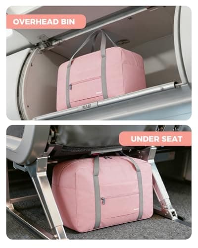 WANDF for New Ryanair Cabin Bags 40x30x20 Underseat Travel Bag Carry On Hand Luggage Water-Resistant Holdall Overnight Weekend Bag for Women Men (Pink) — view 5