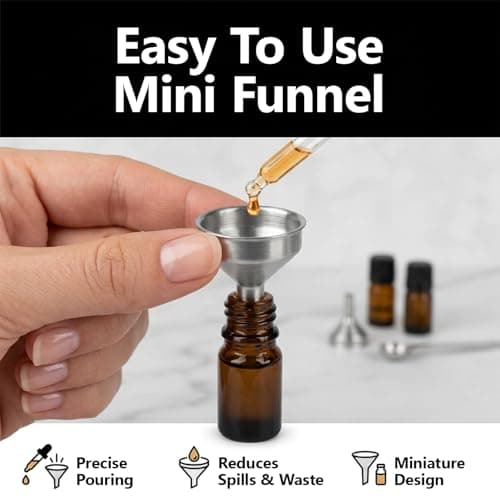 6 Pcs Mini Funnels Set Stainless Steel Small Funnels with 5 2ml Droppers 1.8cm & 2.5cm Tiny Funnels for Filling Small Bottles Essential Oils Perfume and Cosmetics — view 4