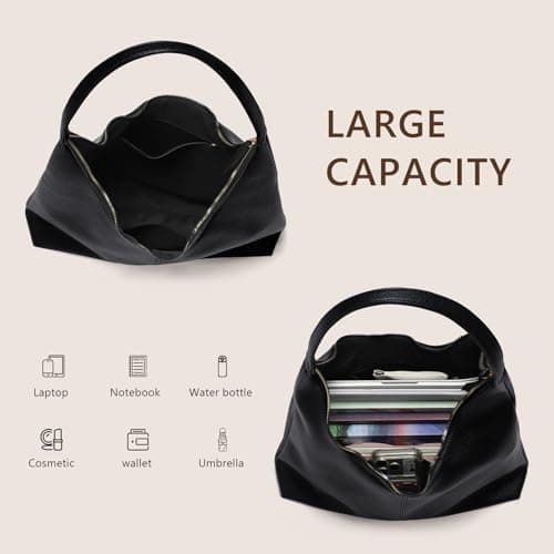WantGor Large Tote Bag for Women, Vegan Leather Shoulder Purses — view 5