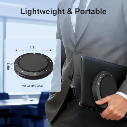 N newline Conference Speaker and Microphone, Dual AI Mics with 360° Voice Pickup & Clear Sound, 10–14H Call Time, Bluetooth & USB-C/A Connection, Speakerphone for 1–6 People, Small Teams & Home Office — view 6