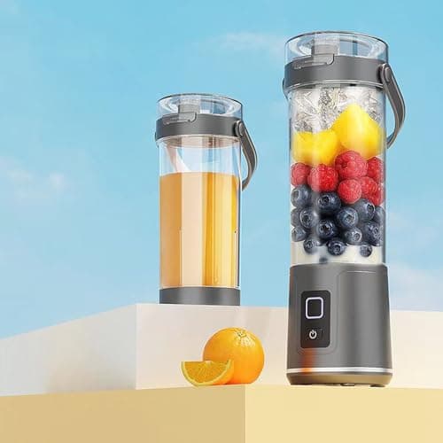 Portable for & Juices 30s Quick Extraction with Reusable Cup Design Ideal Kitchen Outdoor Travel Type-C Rechargeable Personal Size 380Ml Sports Home Use (Black, 27cm) — view 2