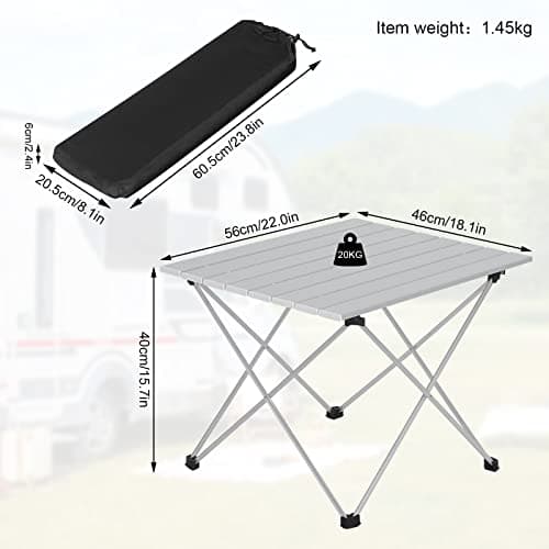 WOLTU Camping Table Picnic Table Silver Lightweight Folding Outdoor Garden Balcony Market Kitchen Work Table Travel Table with Bag — view 3